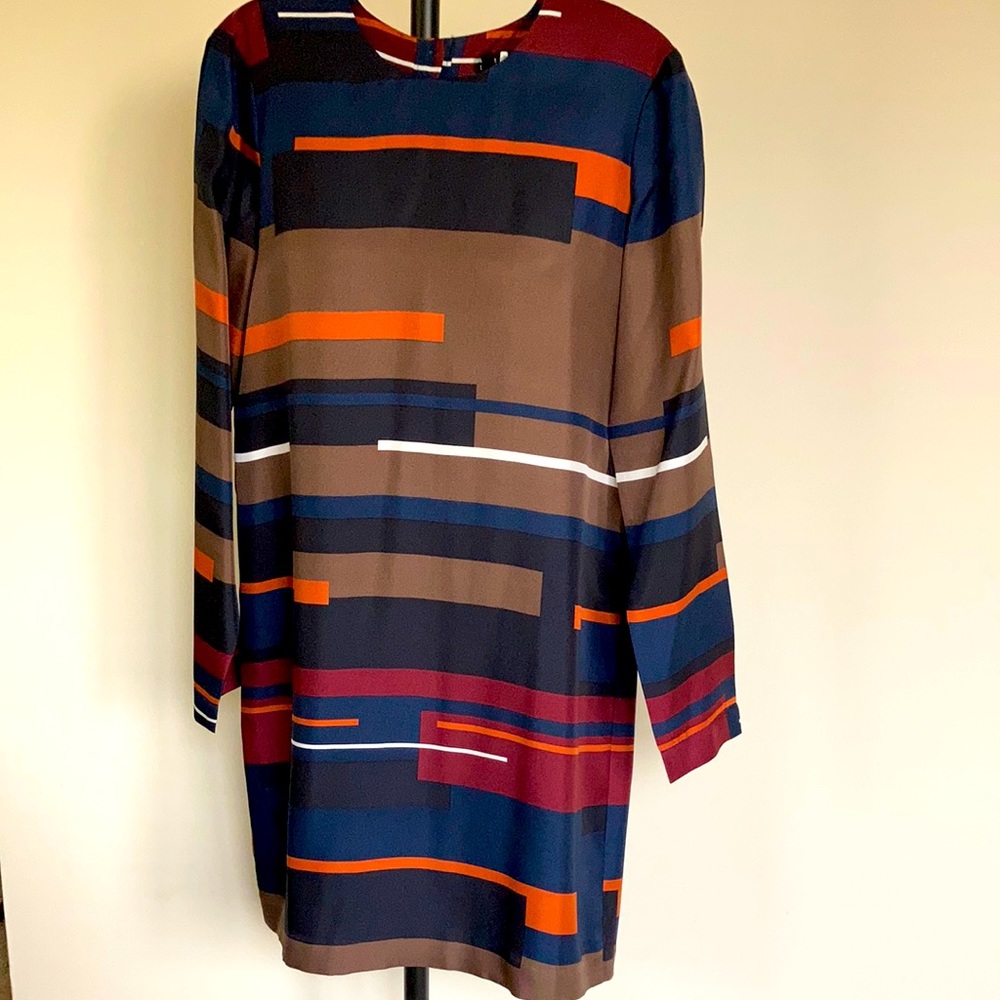 THEORY Cepeda Abstract Print Silk Dress Size 4